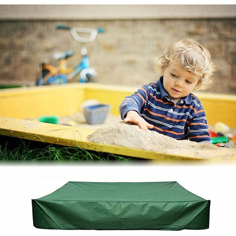 Sandkastenplane, Sandkastenabdeckung, Quadratische Schutzplane, Wasser- Und Staubdichtes Oxford, Mit Kordelzug, Für Sandkasten, Schwimmbad, Garten Oder Bauernhof, Grün, 150150 Cm