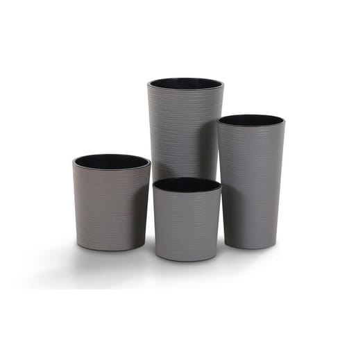 SIENA GARDEN Pflanzgefäß »ECO Locon«, Kunststoff/Holzfaser, grau, rund