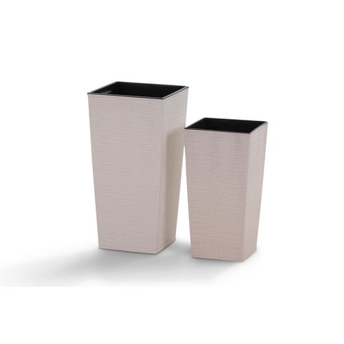 SIENA GARDEN Pflanzgefäß »ECO Nizza«, Kunststoff/Holzfaser, weiß, rechteckig - weiss