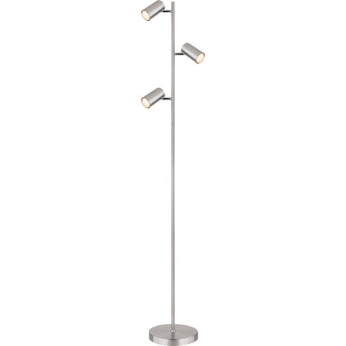 GLOBO LIGHTING Stehleuchte »ROBBY«, Höhe: 154 cm, 5 W, Metall matt, nickelfarben - silberfarben