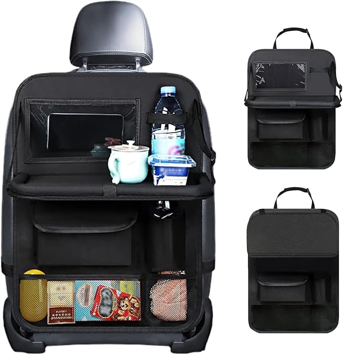 Auto-organizer Für Kinder Mit Faltbarem Tablett, Rücksitzschutz Mit Touchscreen, Wasserdichter Oxford-aufbewahrungstasche, Mehreren Fächern, Innenraumzubehör