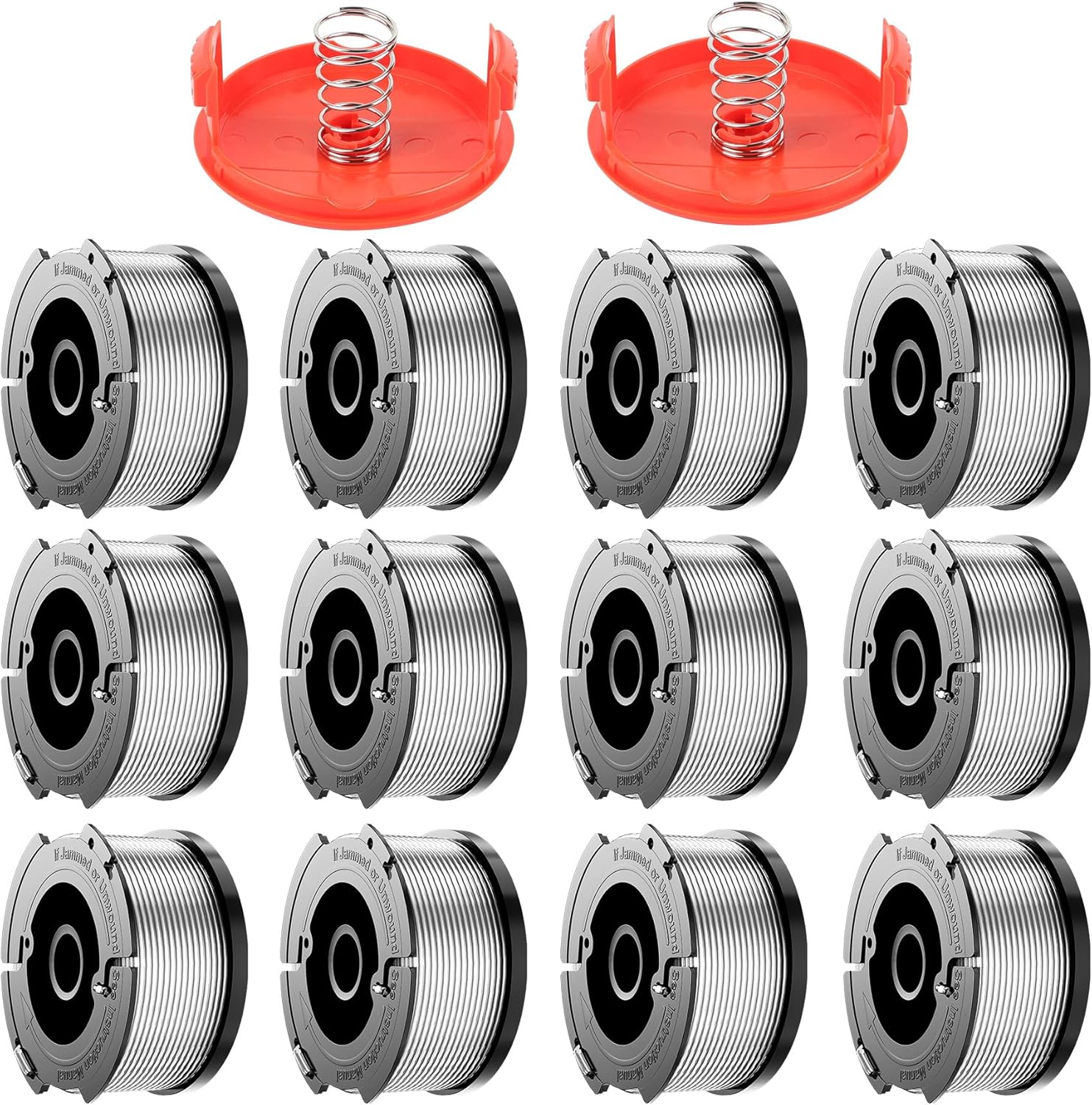 12 Ersatzspulen, 1,65 Mm, 9,14 M, Trimmerfadenspule, Kompatibel Mit Black & Decker Freischneidern, Modell Af-100-3zp & A6481 (12 Spulen, 2 Abdeckungen)