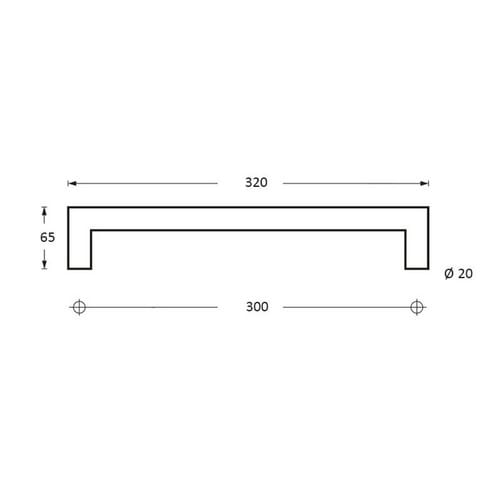 Intersteel stoßgriff, D.20 mm - 300 mm paar
