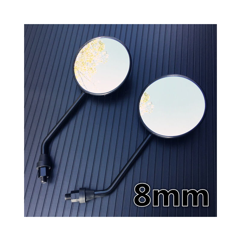 Ein Paar Motorrad-rückspiegel, Kreisförmige Rückspiegel Für Motorräder, E-bikes, Honda, Roller, Kawasaki, Suzuki, Yamaha, 10 Mm, 8 Mm, 8 Mm Rechts, Praktisch
