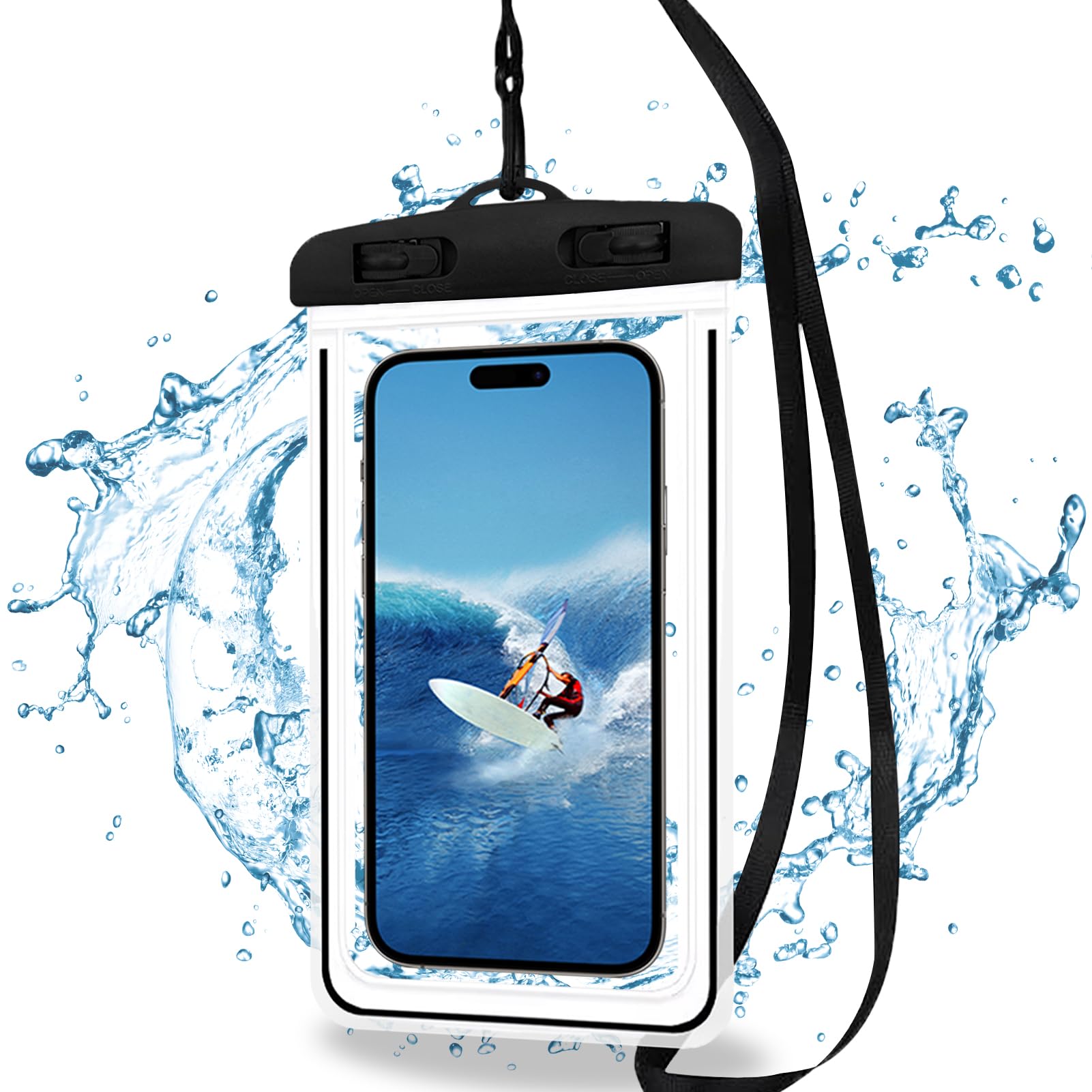 Stück Wasserdichte Hülle, Wasserdichte Hülle, Wasserdichte Handytasche, Wasserdichte Handyhülle, Unterwasserhülle Iph-one, Wasserdichter Telefonschutz, Für Bildschirme Unter 6,8 Zoll (schwarz)