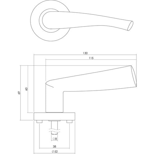 Intersteel Türdrücker »Guissy«, D.52x10 mm PZ-Rosetten
