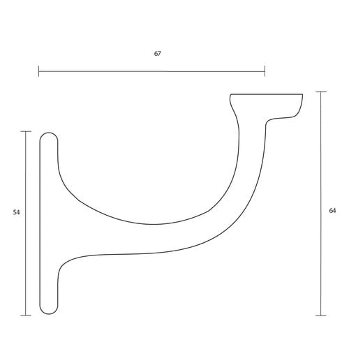 Intersteel Handlaufträger, Messing, flach Auflage - schwarz