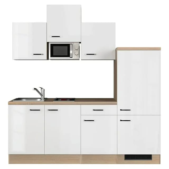 Flex-Well Küchenzeile »Valero«, mit E-Geräten, Gesamtbreite: 210 cm - weiss