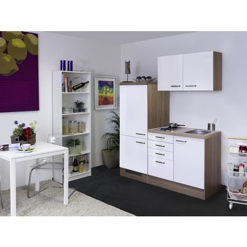 Flex-Well Singleküche »Valero«, mit E-Geräten, Gesamtbreite: 160 cm - weiss