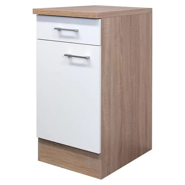 Flex-Well Küchenunterschrank »Samoa«, Sonoma Eichefarben / weiß - weiss