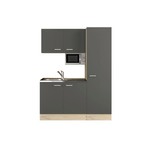 Flex-Well Singleküche »Morena«, mit E-Geräten, Gesamtbreite: 150 cm - grau