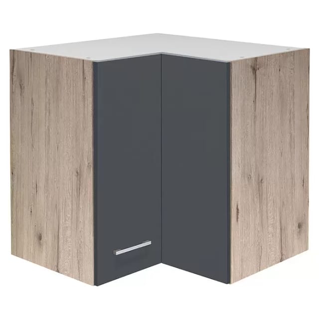 Flex-Well Eck-Hängeschrank »Morena«, Basaltgrau/San Remo Eiche, grau, melaminbeschichtete Spanplatte