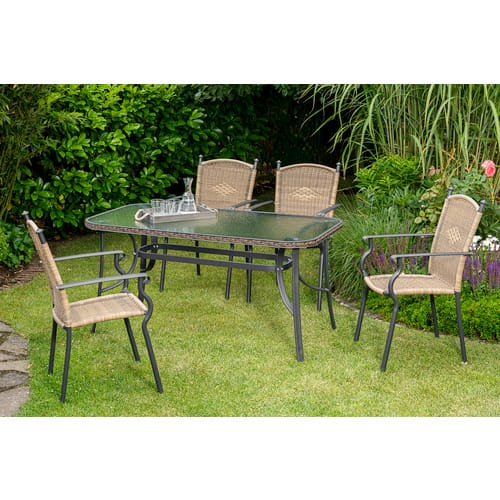 MERXX Gartenmöbelset »Roma«, 4 Sitzplätze, Aluminium/Kunststoff - grau