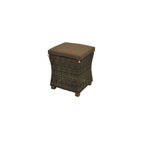 MERXX Hocker »Toskana«, BxHxT: 66 x 46 x 66 cm, Aluminium/Kunststoffgeflecht/Akazienholz - beige