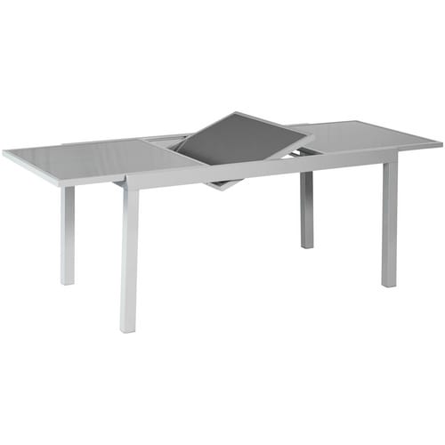 MERXX Ausziehtisch, BxHxT: 90 x 75 x 160 cm, Tischplatte: Sicherheitsglas - silberfarben