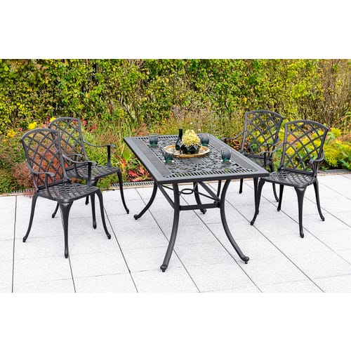 MERXX Gartenmöbelset »Rhodos«, 4 Sitzplätze, Aluminium - grau