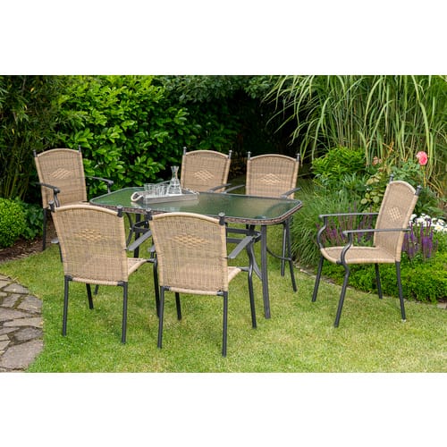 MERXX Gartenmöbelset »Roma«, 6 Sitzplätze, Aluminium/Kunststoff - grau