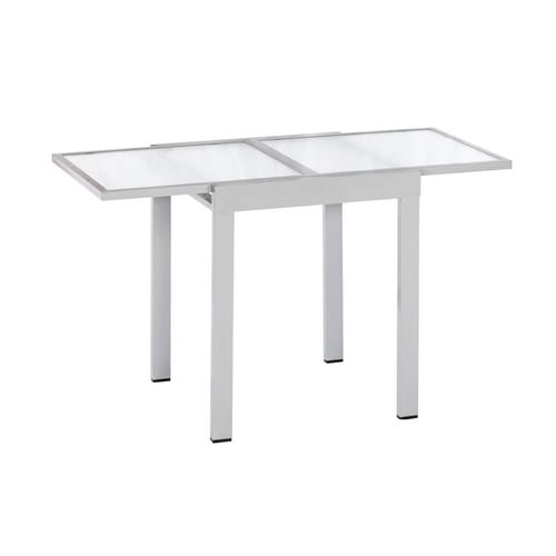 MERXX Ausziehtisch, BxHxT: 65 x 75 x 65 cm, Tischplatte: Sicherheitsglas - silberfarben