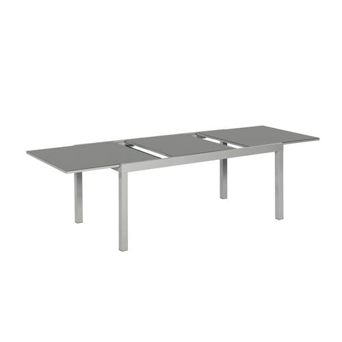 MERXX Ausziehtisch »Semi«, BxHxT: 99,5 x 75,5 x 180 cm, Tischplatte: Sicherheitsglas - silberfarben