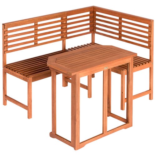 MERXX Eckbank, Holz, 3-Sitzer, BxHxT: 100 x 90 x 142 cm - braun