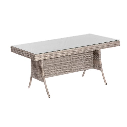 MERXX Ausziehtisch »Teneriffa«, BxHxT: 90 x 76 x 160 cm, Tischplatte: Sicherheitsglas - beige