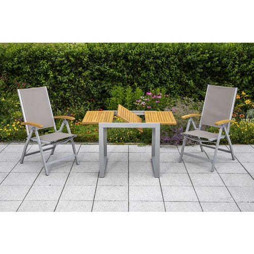 MERXX Gartenmöbelset »Naxos«, Textil, 3-teilig - grau