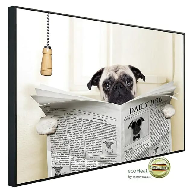 papermoon Infrarotheizung »EcoHeat - Zeitungshund«, Matt-Effekt - bunt