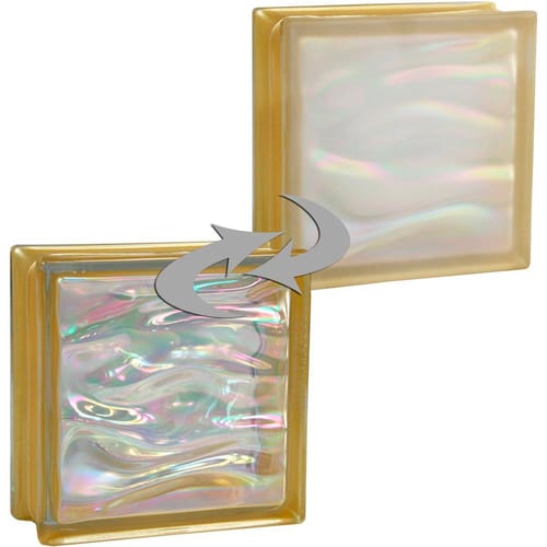 Fuchs Design Glasbaustein, BxH: 190 x 190 mm - goldfarben