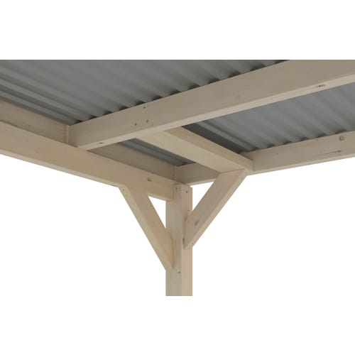 SKANHOLZ Carport »Grunewald«, BxT: 321 x 554 cm, Firsthöhe: 243 cm, unbehandelt - beige