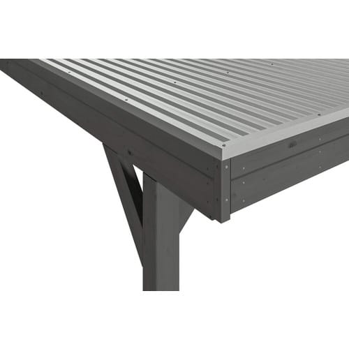 SKANHOLZ Carport »Grunewald«, BxT: 321 x 796 cm, Firsthöhe: 243 cm, lasiert - grau