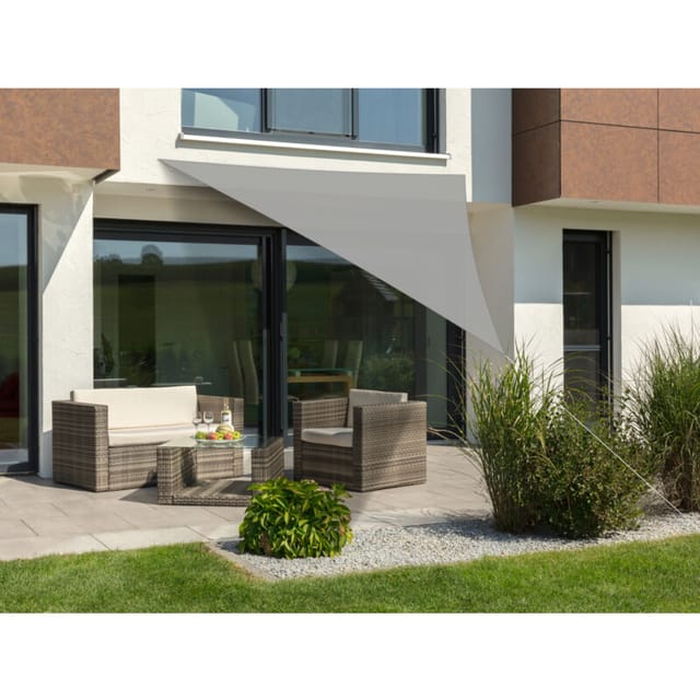 SCHNEIDER SCHIRME Sonnensegel »Lanzarote«, BxHxL: 360 x 360 x 360 cm, dreieckig, Polyester - silberfarben