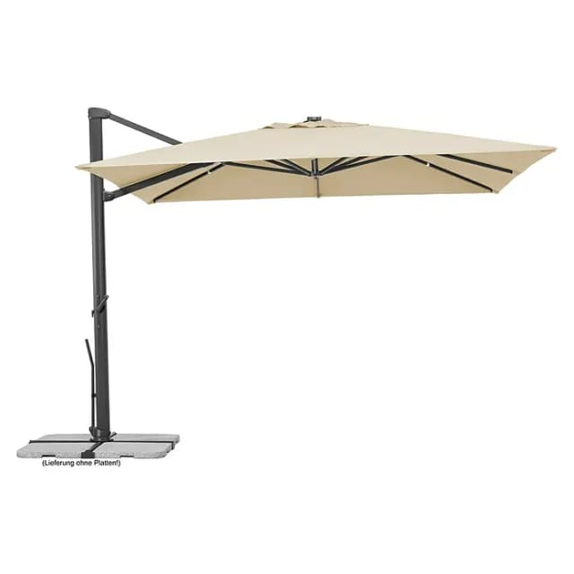 SCHNEIDER SCHIRME Ampelschirm »Rhodos Smart«, BxL: 300 x 300cm, quadratisch, Sonnenschutzfaktor: 50+ - beige
