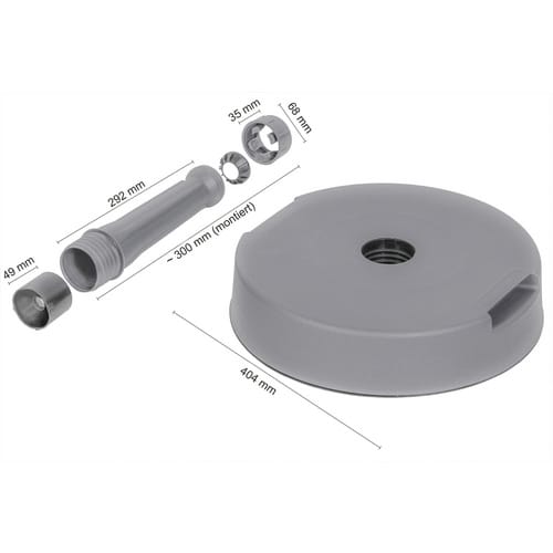 SCHNEIDER SCHIRME Betonschirmständer, Beton, Rohrdurchmesser: 25 - 32 mm - silberfarben