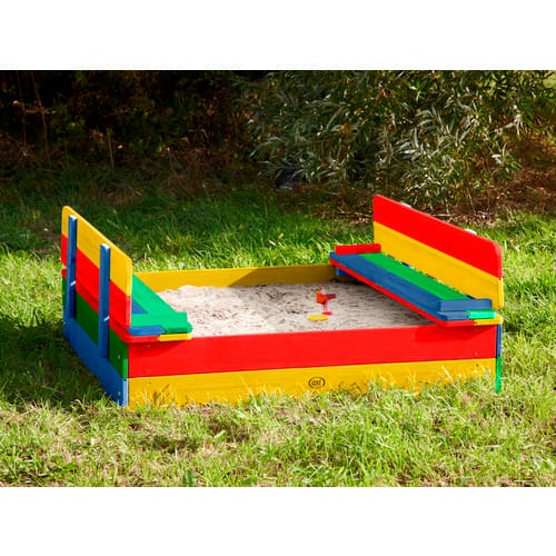 AXI Sandkasten mit Sitzbank »Ella «, 100 x 95 x 20 cm (LxBxH), hemlockholz - bunt