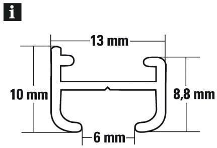 GARDINIA Aluminiumschiene, weiß, 1 Stück - weiss