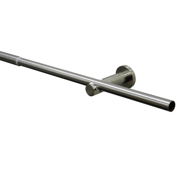 GARDINIA Gardinenstangen-Set, Metall, edelstahlfarben - silberfarben