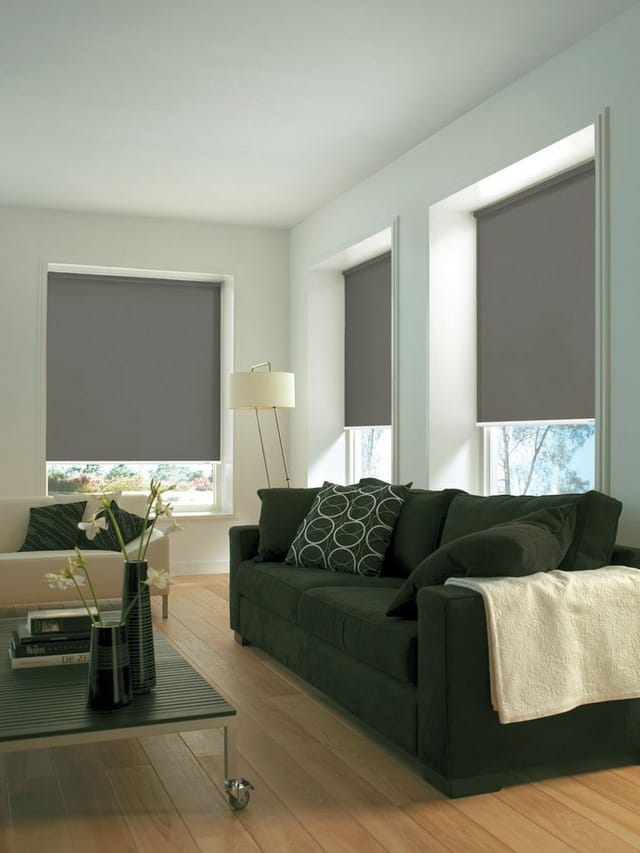GARDINIA Seitenzug-Rollo, grau, Uni, Polyester