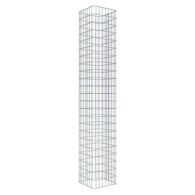 Gabiona Gabionensäule, silbergrau, BxTxH: 37 x 37 x 230 cm, Maschenweite 5 x 10 cm - silberfarben
