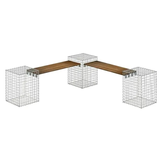 Gabiona Gabionenmöbel, Stahl, 4-Sitzer, BxH: 45 x 60 cm - silberfarben