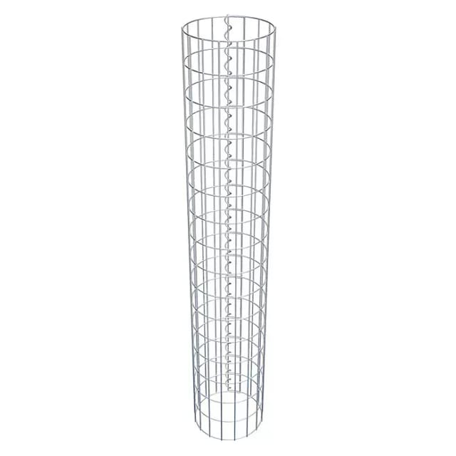 Gabiona Gabionensäule, silbergrau, ØxH: 27 x 160 cm, Maschenweite 5 x 10 cm - silberfarben