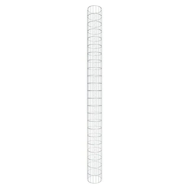 Gabiona Gabionensäule, silbergrau, ØxH: 27 x 230 cm, Maschenweite 5 x 10 cm - silberfarben