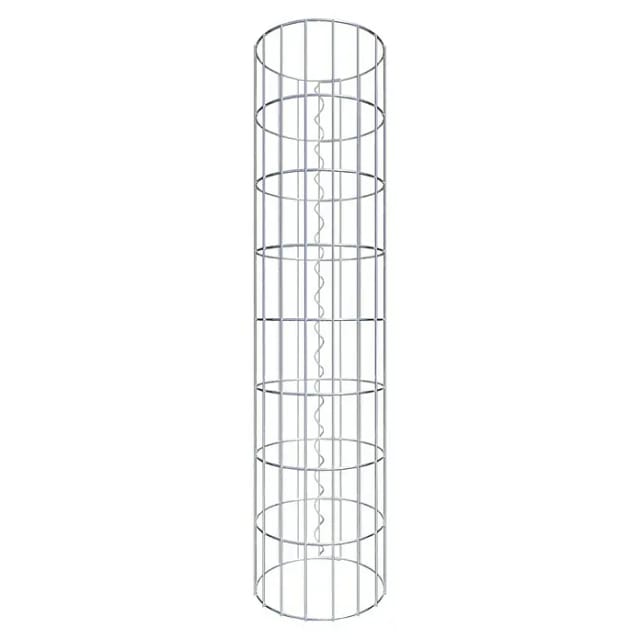 Gabiona Gabionensäule, silbergrau, ØxH: 27 x 80 cm, Maschenweite 5 x 10 cm - silberfarben