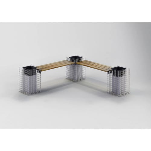 Gabiona Gabionenmöbel, Stahl, 4-Sitzer, BxH: 42 x 62 cm - silberfarben