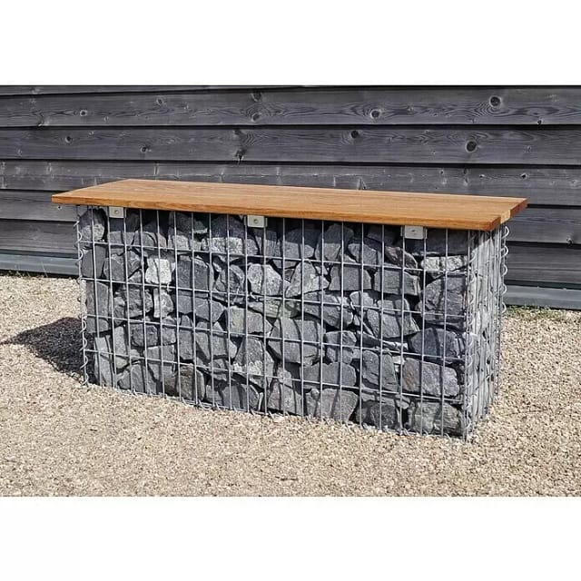 Gabiona Gabionenmöbel, Stahl, 2-Sitzer, BxH: 30 x 50 cm - silberfarben