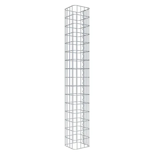 Gabiona Gabionensäule, silbergrau, BxTxH: 22 x 22 x 160 cm, Maschenweite 5 x 10 cm - silberfarben