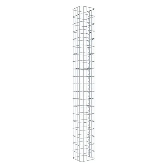 Gabiona Gabionensäule, silbergrau, BxTxH: 22 x 22 x 200 cm, Maschenweite 5 x 10 cm - silberfarben