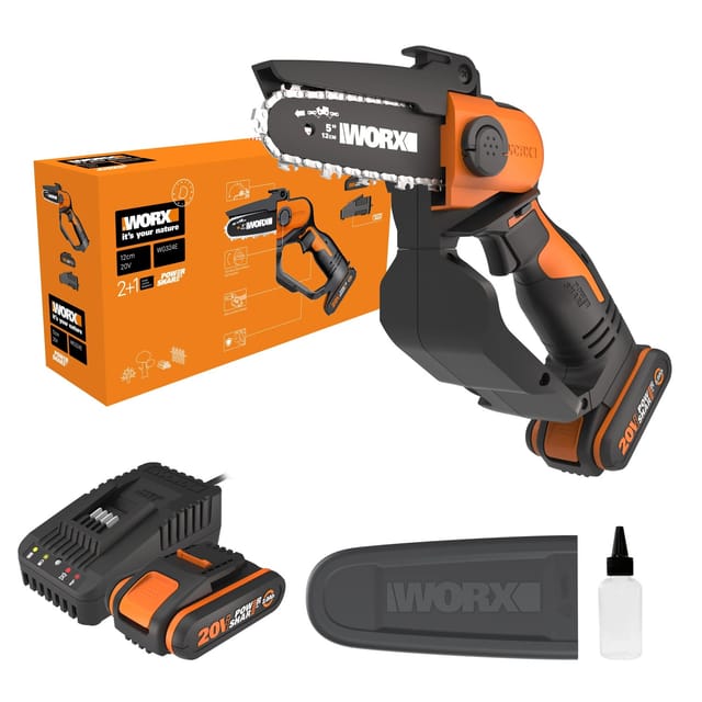 WORX Akku-Kettensäge WG324, Schnittlänge: 12 cm, inkl. Akku, 20 V - schwarz