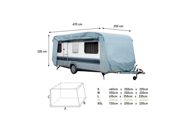 GreenYard Abdeckplane grau, LxBxH: 670 x 250 x 220 cm