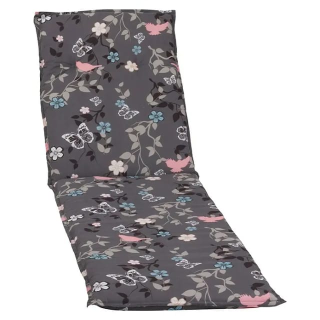 BEO Liegenauflage »Barcelona«, grau, Blumen, BxL: 60 x 193 cm