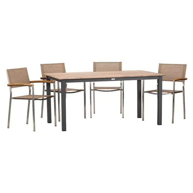 acamp® Sessel-Set »SKYE«, 4 Sitzplätze, Polyester - silberfarben